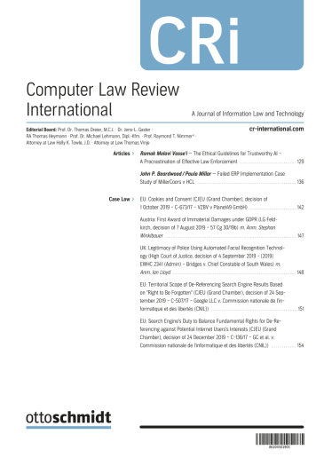  Computer Law Review International (CRi)