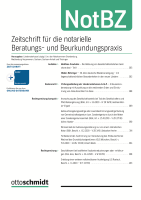 Abbildung: Zeitschrift für die notarielle Beratungs- und Beurkundungspraxis (NotBZ)