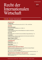 Recht der Internationalen Wirtschaft (RIW) 