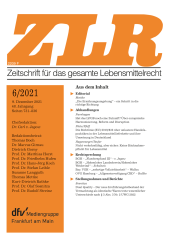 Abbildung: Zeitschrift für das gesamte Lebensmittelrecht (ZLR) Abbildung: Zeitschrift für das gesamte Lebensmittelrecht (ZLR)