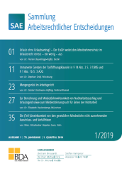 Abbildung: Sammlung Arbeitsrechtlicher Entscheidungen (SAE) Abbildung: Sammlung Arbeitsrechtlicher Entscheidungen (SAE)