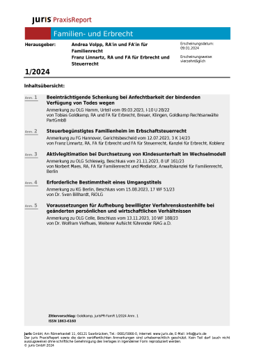 juris PraxisReport Familien- und Erbrecht
