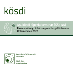 Abbildung: KSp 44 - Kassenprüfung, Schätzung und bargeldintensive Unternehmen 2020 Abbildung: KSp 44 - Kassenprüfung, Schätzung und bargeldintensive Unternehmen 2020