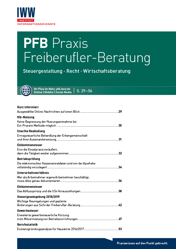 Abbildung: Praxis Freiberufler-Beratung (PFB)