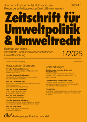 Abbildung: Zeitschrift für Umweltpolitik und Umweltrecht (ZfU) Abbildung: Zeitschrift für Umweltpolitik und Umweltrecht (ZfU)